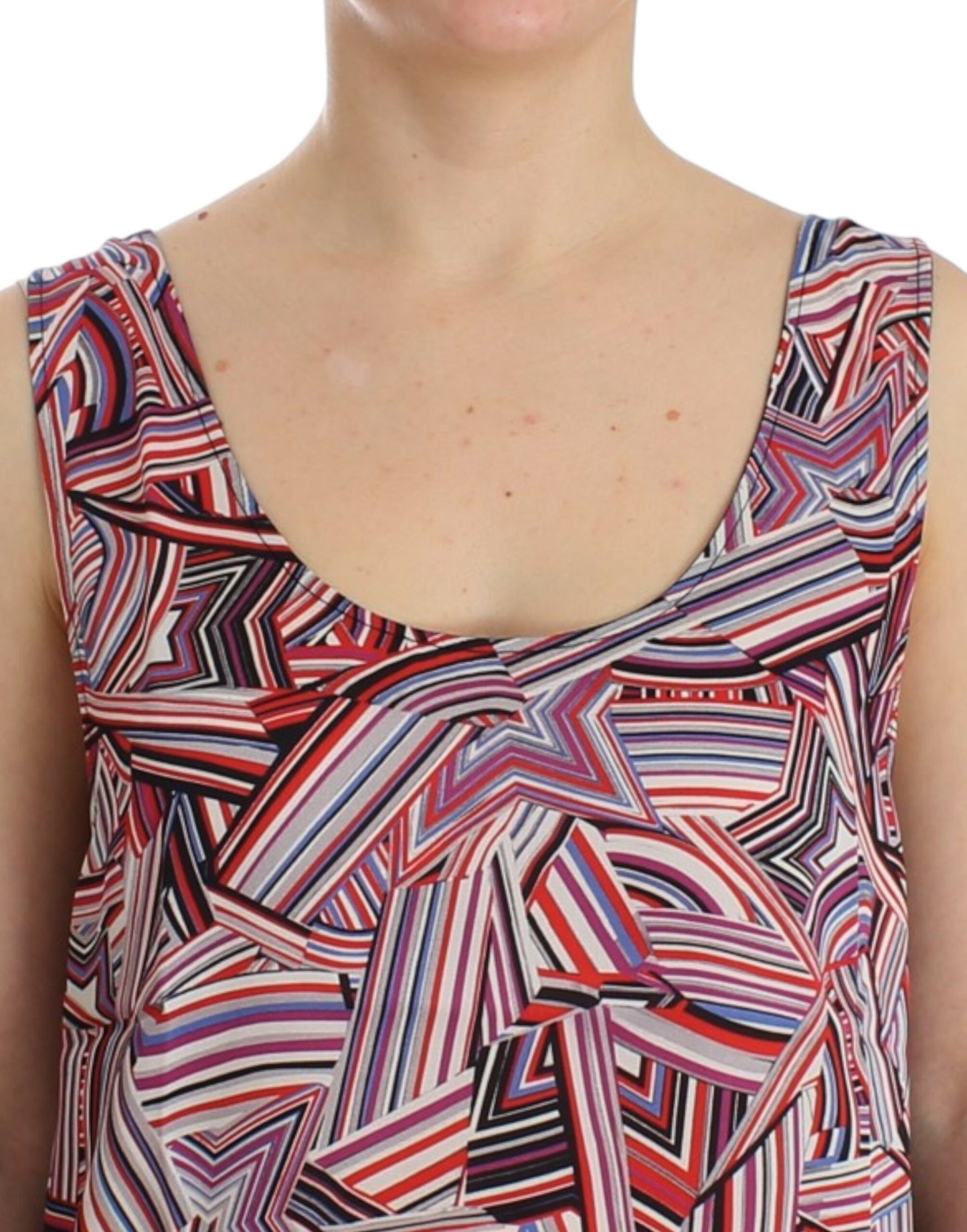 Costume National Chic Multicolor Sleeveless Top