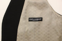 Dolce & Gabbana Elegant Black Silk Dress Vest