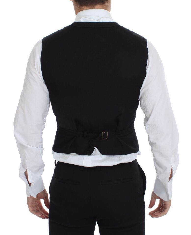 Dolce & Gabbana Elegant Black Cotton Blend Dress Vest