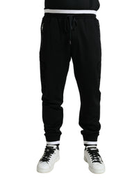 Dolce & Gabbana Elegant Black and White Cotton Joggers