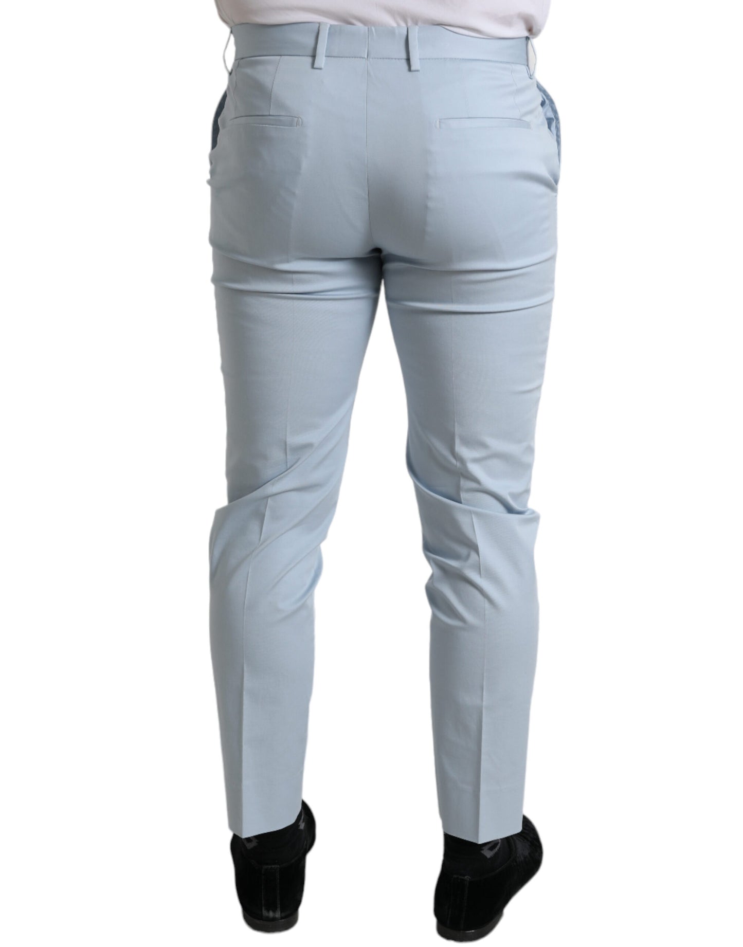 Dolce & Gabbana Sky Blue Cotton Stretch Skinny Pants