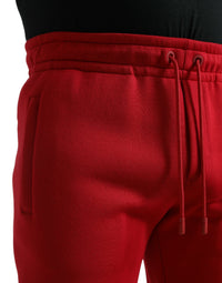 Dolce & Gabbana Sizzling Red Cotton Blend Jogger Pants