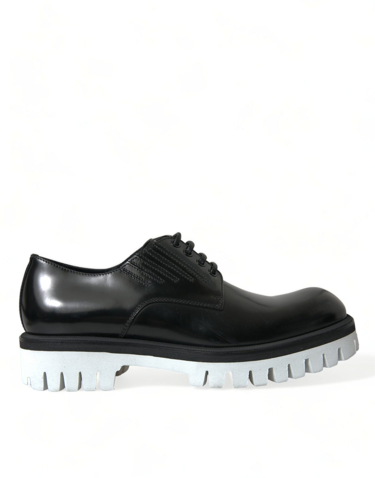 Dolce & Gabbana Sophisticated Black and White Leather Derby Shoes