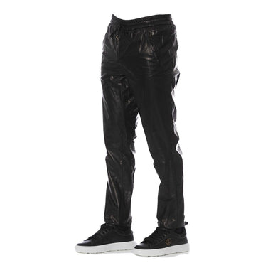 Trussardi Black Leather Men's Trouser