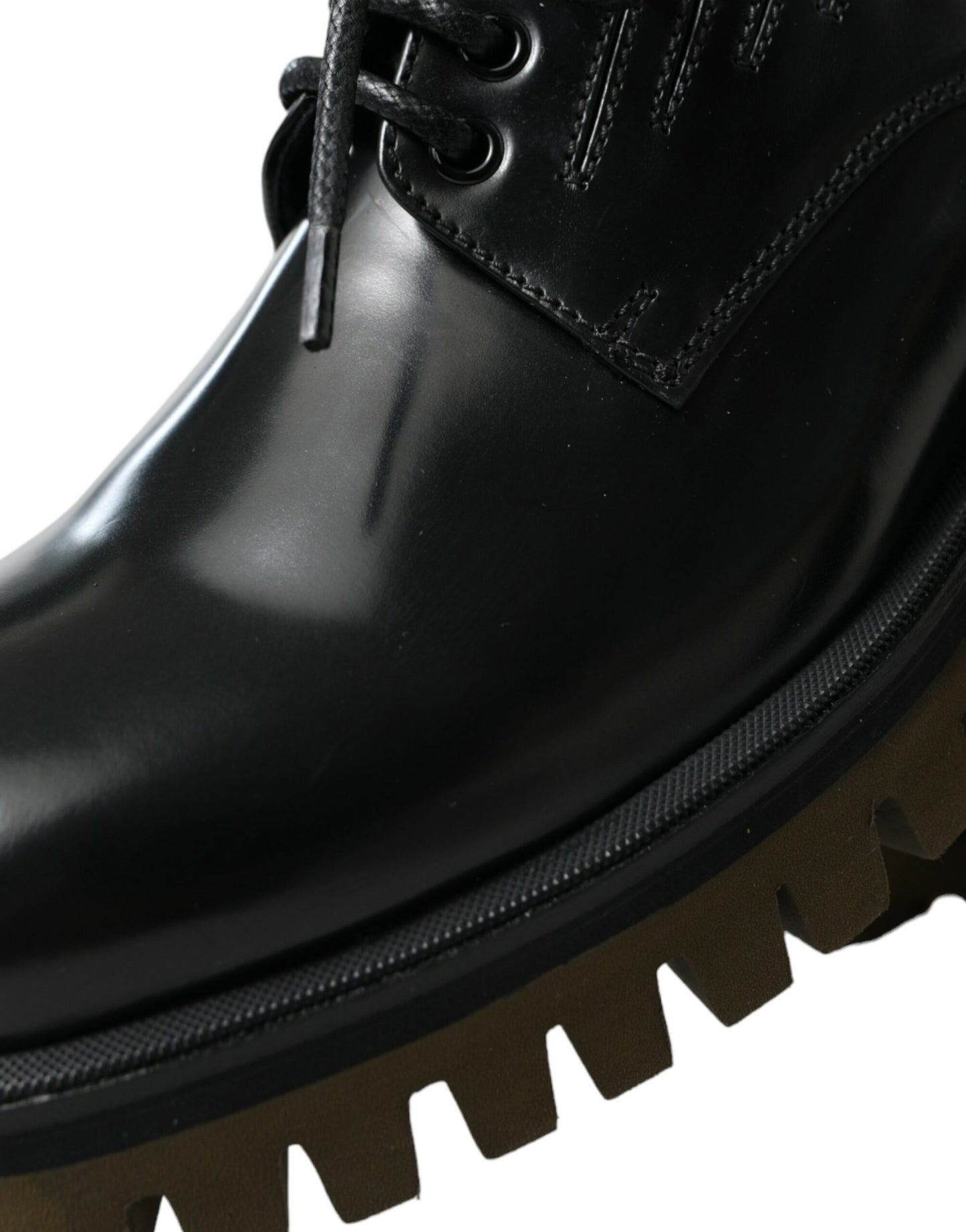 Dolce & Gabbana Elegant Black Leather Derby Dress Shoes