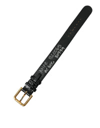 Dolce & Gabbana Elegant Gold Black Leather Bracelet