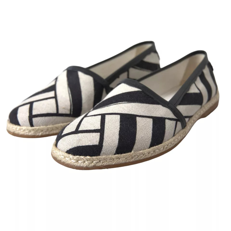 Dolce & Gabbana Elegant Striped Leather Espadrilles