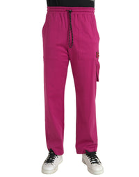 Dolce & Gabbana Pink Logo Cargo Cotton Jogger Sweatpants Pants