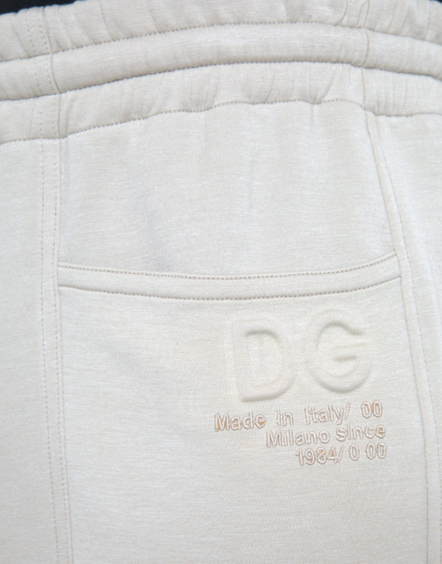 Dolce & Gabbana Off White Viscose Cargo Jogger Sweatpants Pants