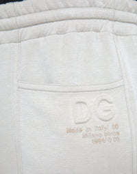 Dolce & Gabbana Off White Viscose Cargo Jogger Sweatpants Pants