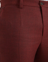 Dolce & Gabbana Maroon Wool Men Skinny Dress Pants