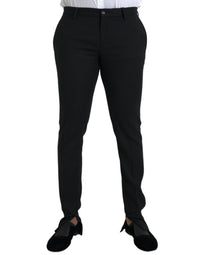 Dolce & Gabbana Black Wool Stretch Men Skinny Pants