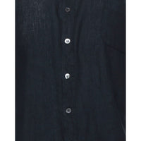 Alpha Studio Midnight Blue Linen Shirt - Italian Craftsmanship