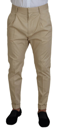 Dsquared² Beige Cotton Single Breasted 2 Piece CIPRO Suit