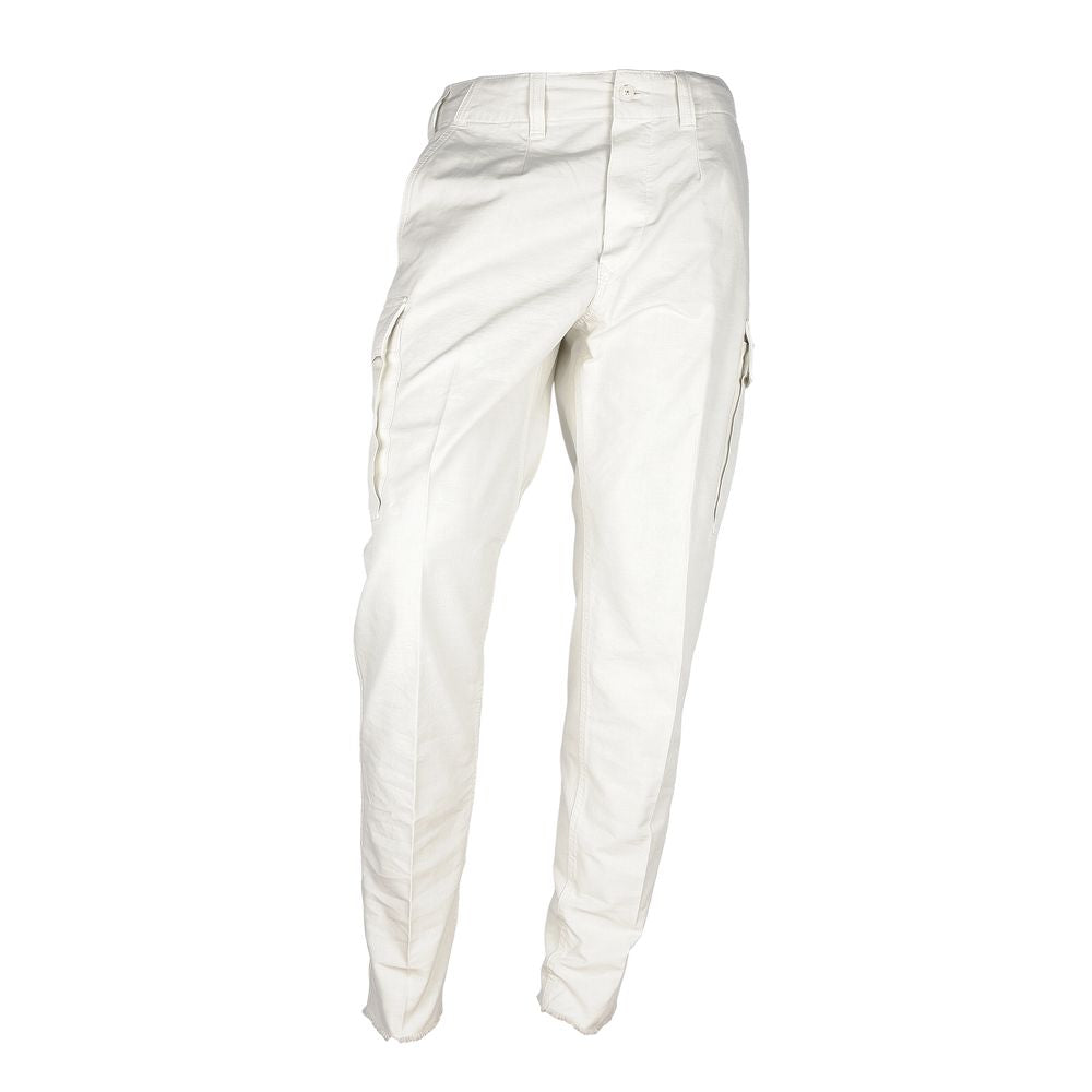 Don The Fuller White Cotton Men's Trouser