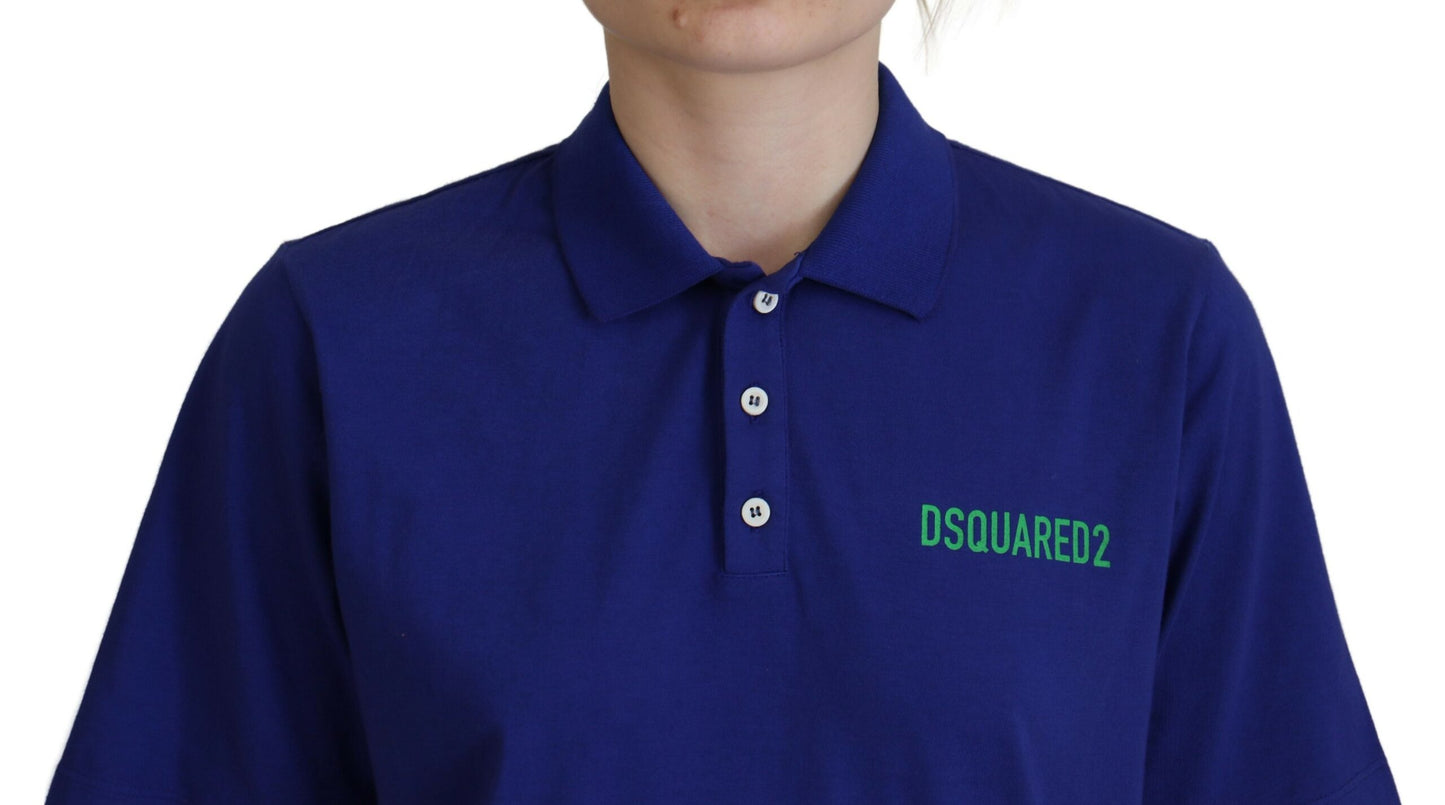 Dsquared² Blue Collared Writings Polo Short Sleeves T-shirt