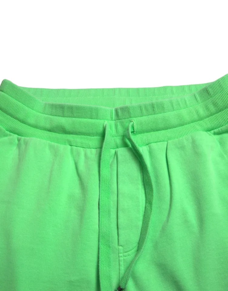 Dolce & Gabbana Neon Green Cotton Stretch Jogger Sweatpants Pants