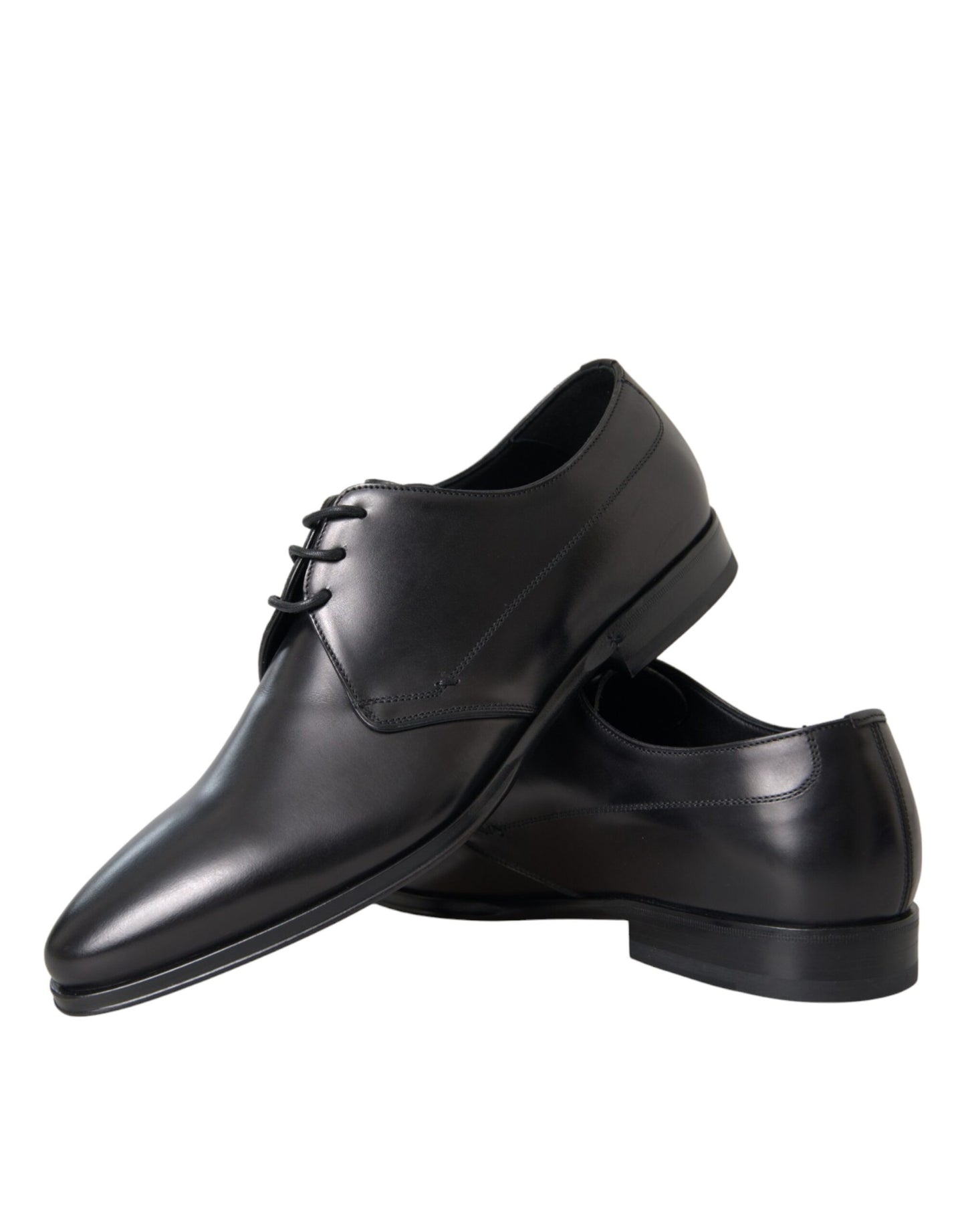 Dolce & Gabbana Black Leather Derby Formal Dress Men Shoes