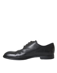 Dolce & Gabbana Black Leather Derby Formal Dress Men Shoes