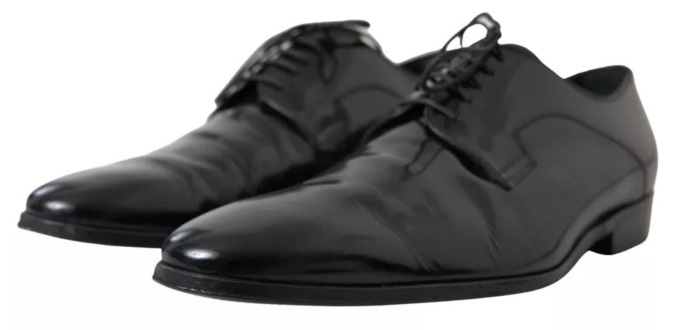 Dolce & Gabbana Black Polished Leather Formal Dress Shoes