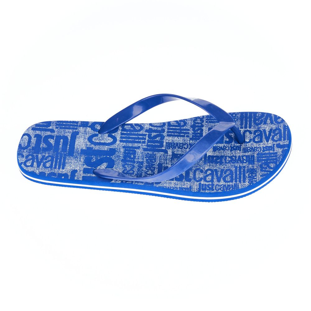 Just Cavalli Light Blue PVC Men Sandal