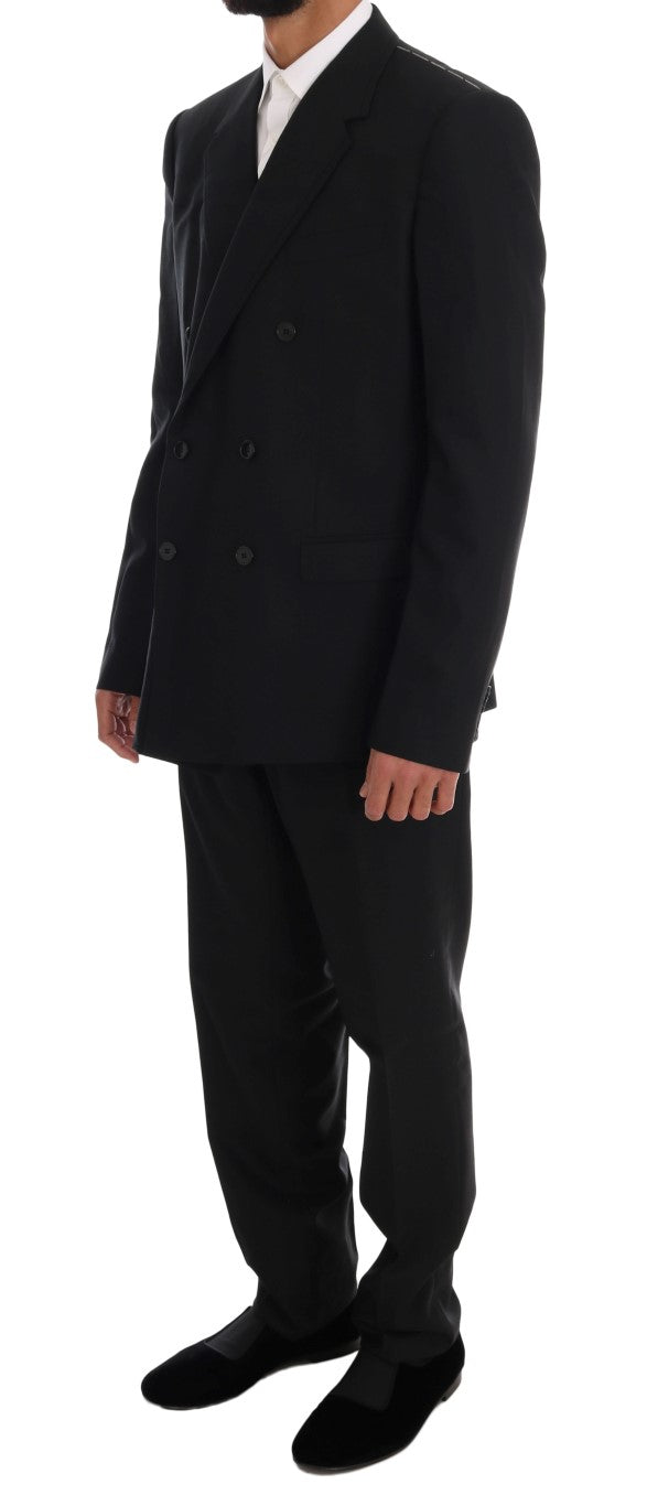 Dolce & Gabbana Elegant Black Wool Three-Piece Suit