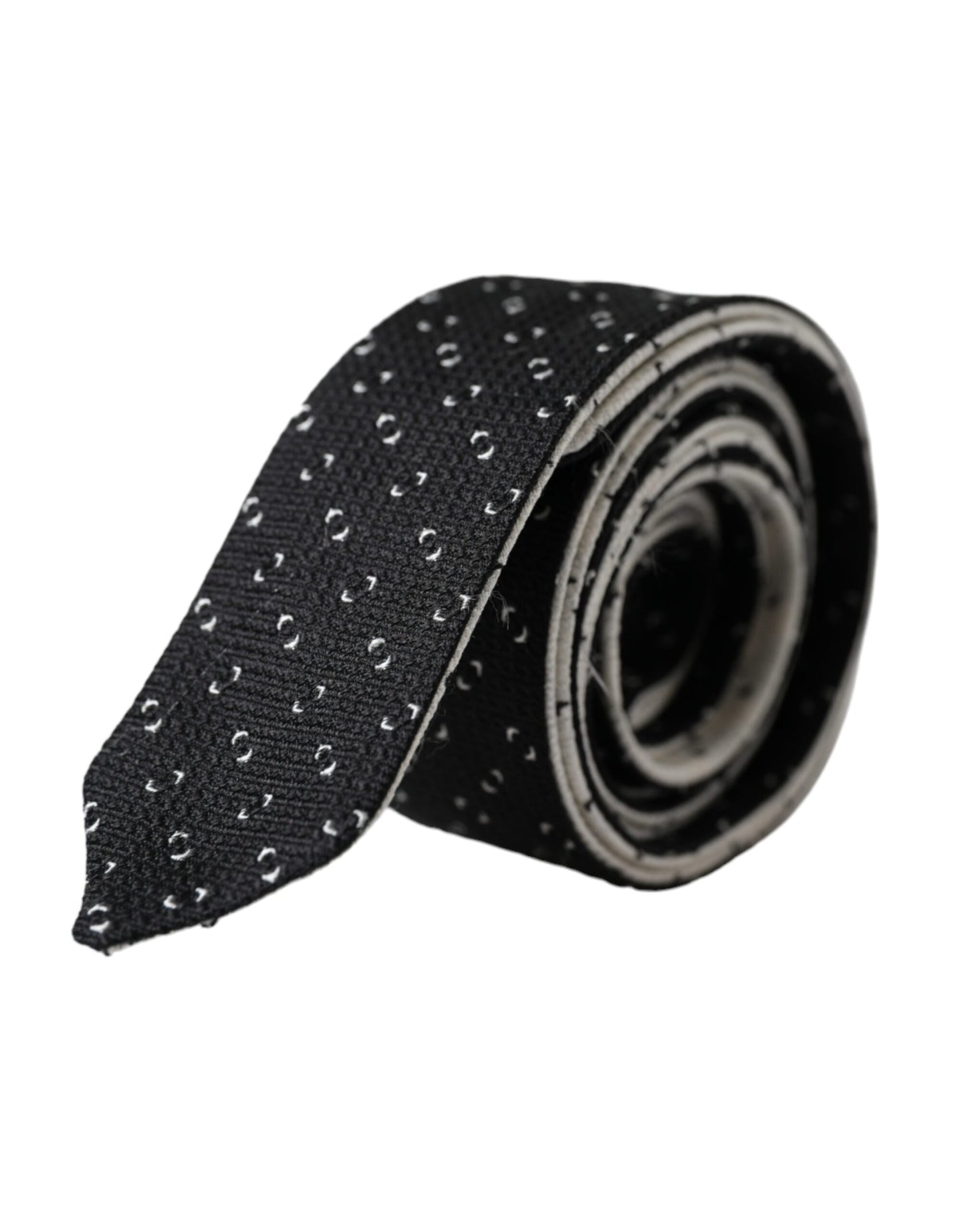 Dolce & Gabbana Black White Patterned Adjustable Tie