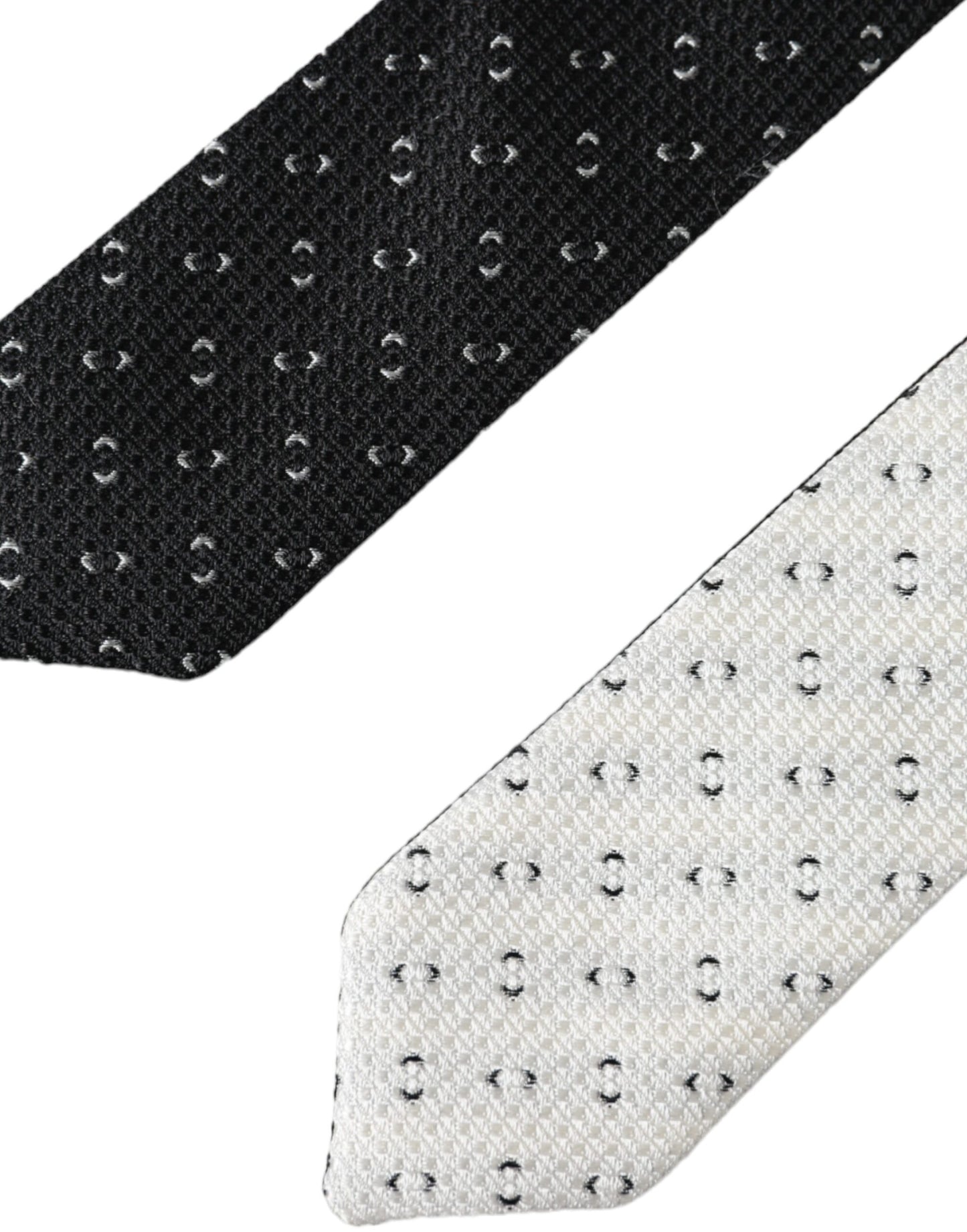 Dolce & Gabbana Black White Patterned Adjustable Tie