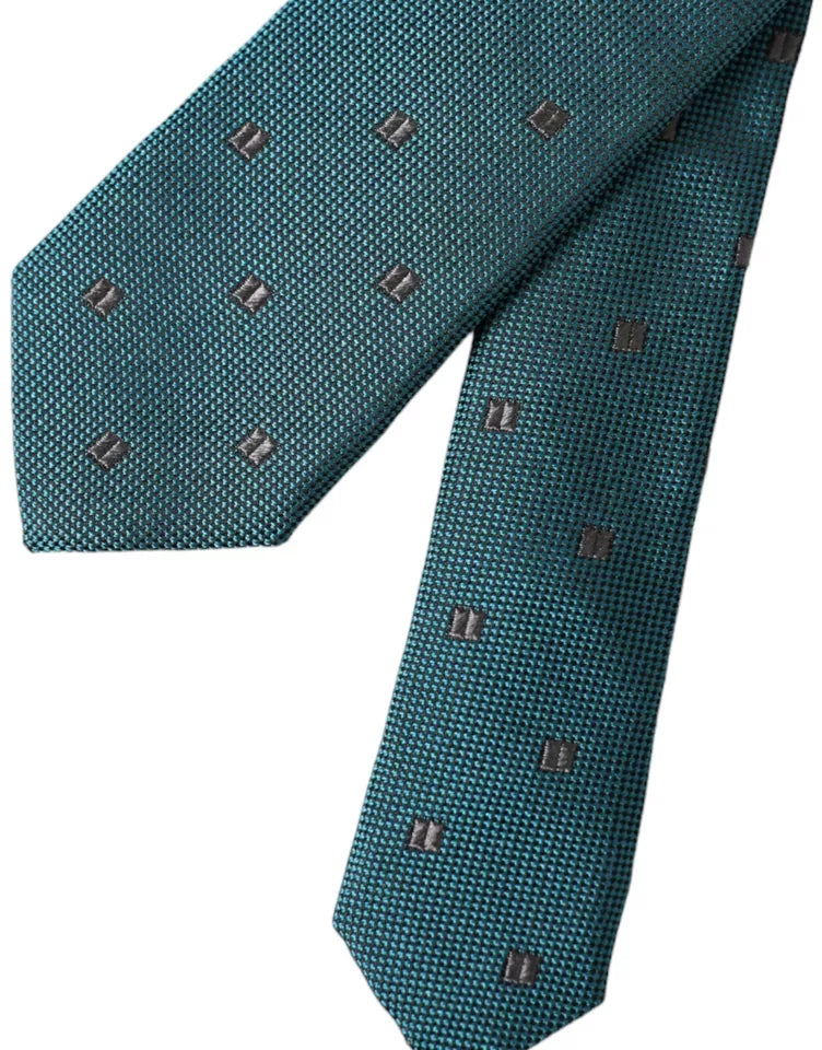 Dolce & Gabbana Green Patterned Silk Adjustable Men Tie