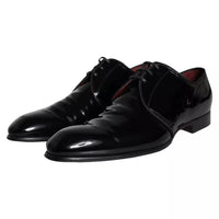 Dolce & Gabbana Black Patent Leather Derby Men Dress Shoes