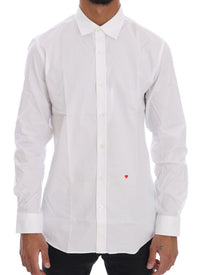 Moschino Elegant White Slim-Fit Cotton Shirt