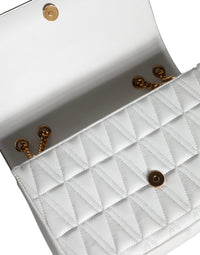 Versace White Mini Nappa Leather Crossbody Shoulder Bag