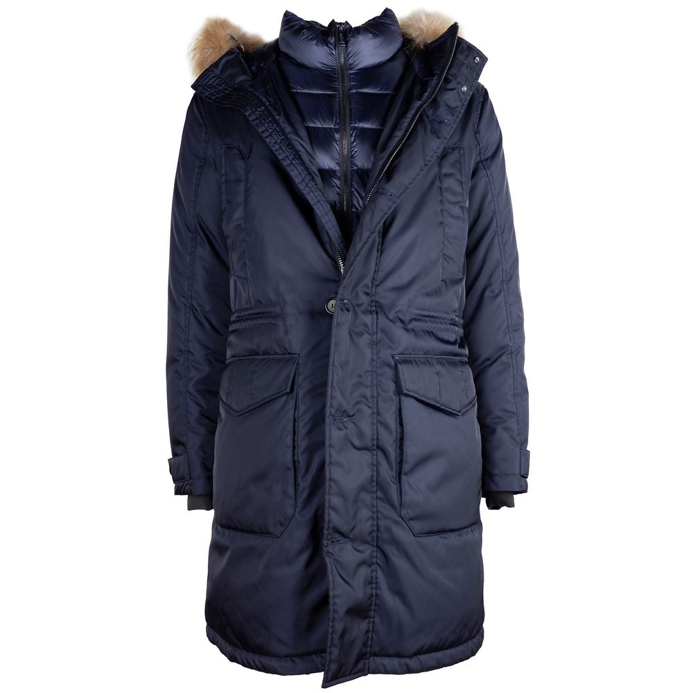 Add Blue Nylon Men's Down Jacket