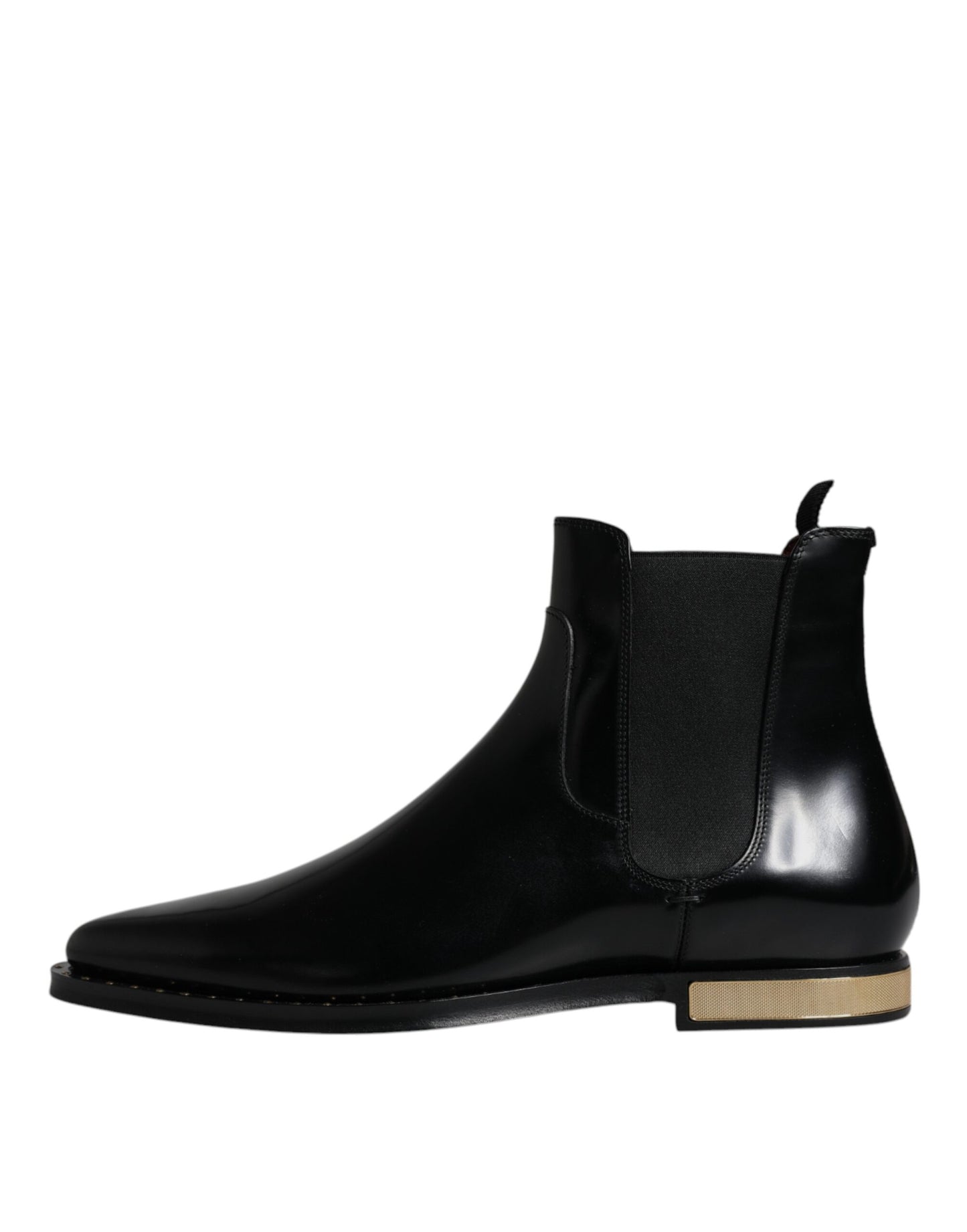 Dolce & Gabbana Black Leather Chelsea Ankle Boots Shoes