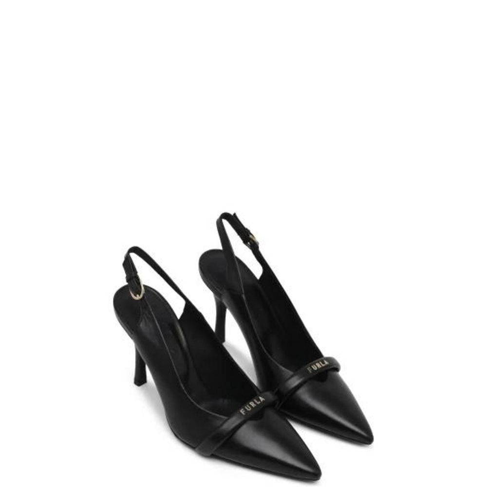 Furla Black Leather Sandal