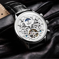 Elite Automatic Mechanical Watch with Leather Strap - Retail Flare