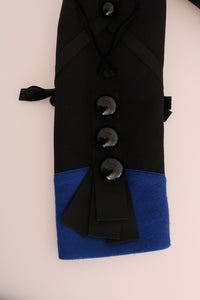 Dolce & Gabbana Chic Black & Blue Short Trench Jacket