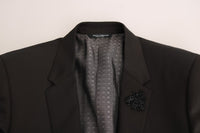 Dolce & Gabbana Elegant Brown Jacquard Martini Suit