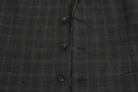 Dolce & Gabbana Elegant Checkered Wool Vest for the Urbane Man