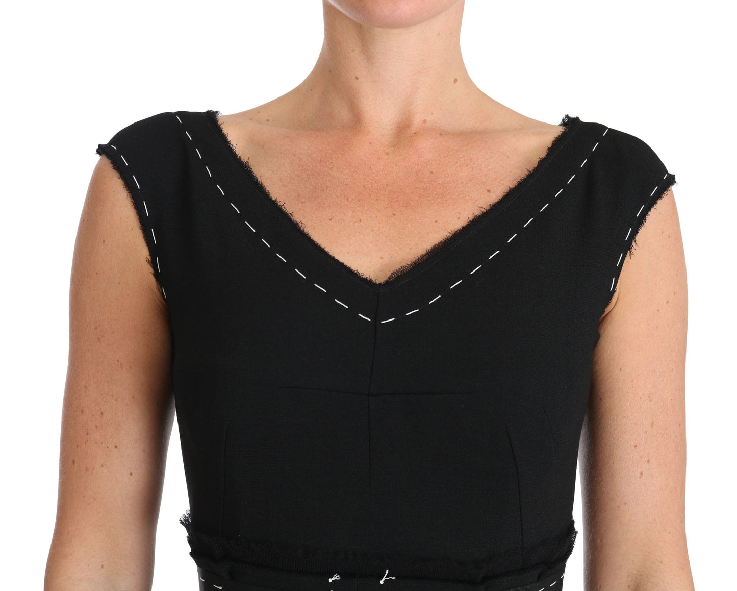 Dolce & Gabbana Elegant Black Sheath Wool Dress