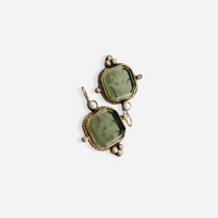 MAEBLE | Vintage Earrings with Green Stone and Pearl