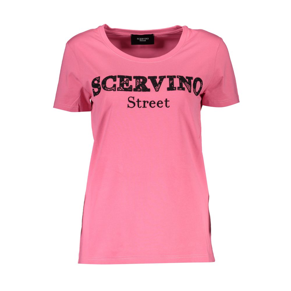 Scervino Street Pink Cotton Women T-Shirt