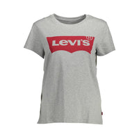 Levi's Gray Cotton Women T-Shirt