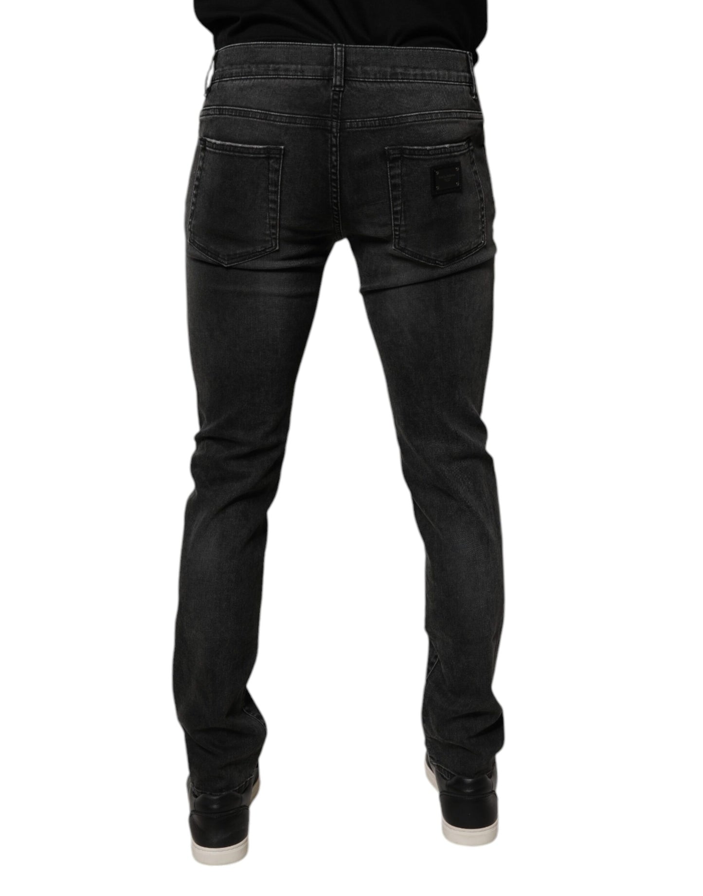 Dolce & Gabbana Black Cotton Stretch Skinny Men Denim Jeans