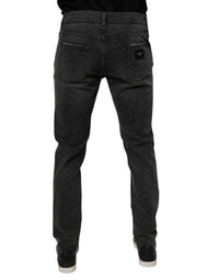 Dolce & Gabbana Black Cotton Stretch Skinny Men Denim Jeans