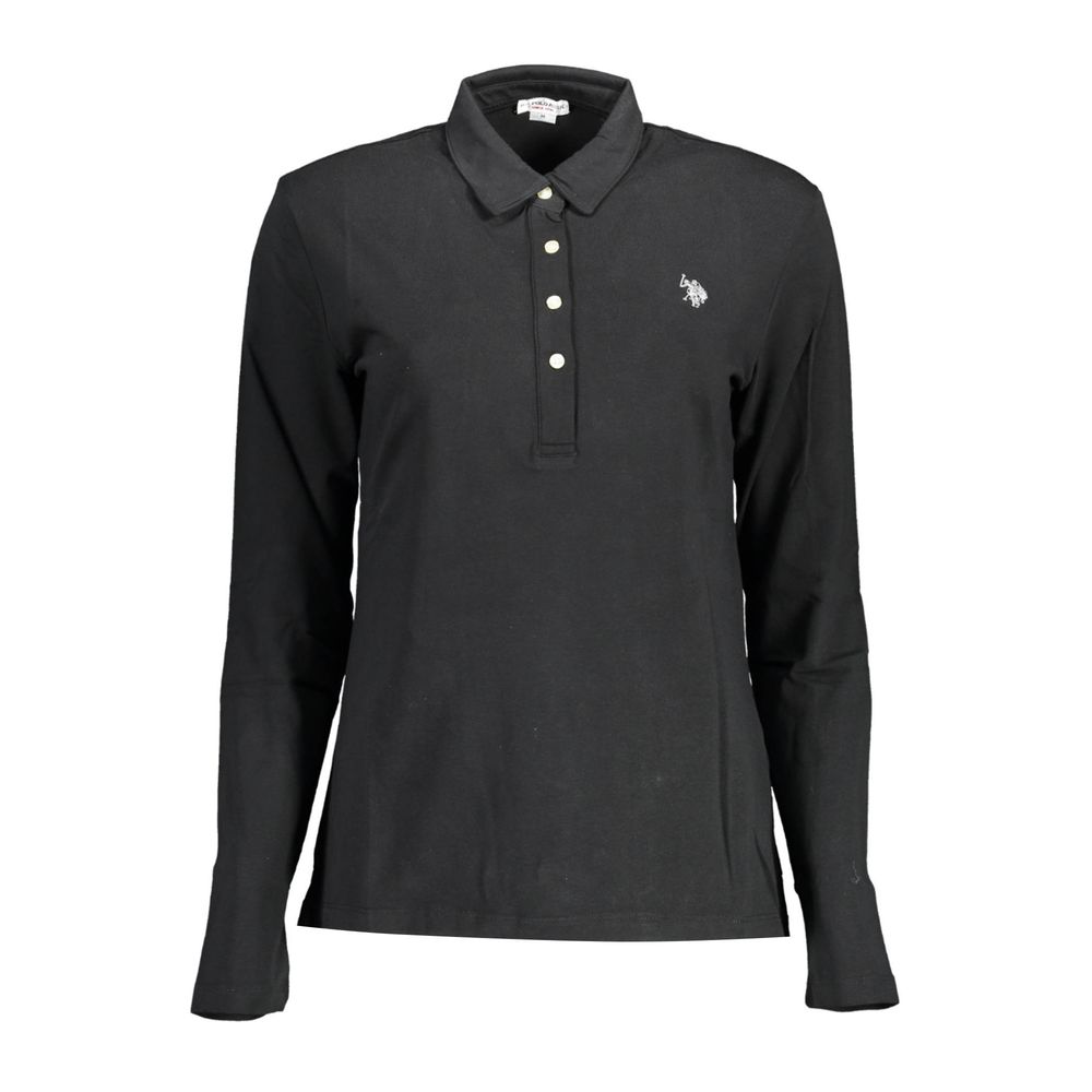 U.S. POLO ASSN. Black Cotton Women Polo Shirt