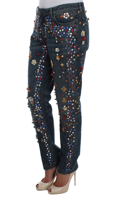 Dolce & Gabbana Enchanted Sicily Crystal Heart Boyfriend Jeans