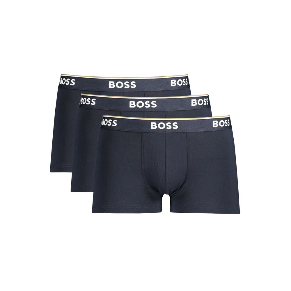 Hugo Boss Blue Cotton Men Boxer Underwear