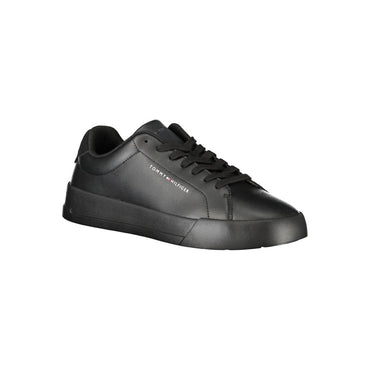 Tommy Hilfiger Black Leather Men Sneaker