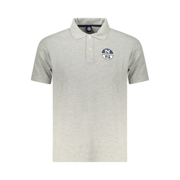 North Sails Gray Cotton Men Polo Shirt